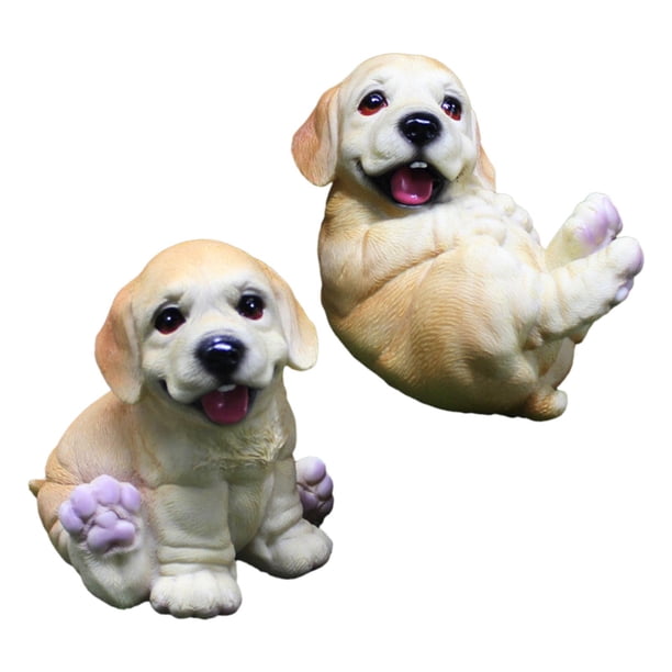 Escultura de animales, estatua de perro, figuras de perros, regalo de cumpleaños, figura de cachorro, adorno para inauguración de la casa, dormitorio, Amarillo