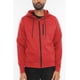 thumbnail image 1 of Saronite Chaqueta de Manga Larga con Cierre Frontal de Algodón Jaspeado Liso, Roja (para Mujer), 1 of 1