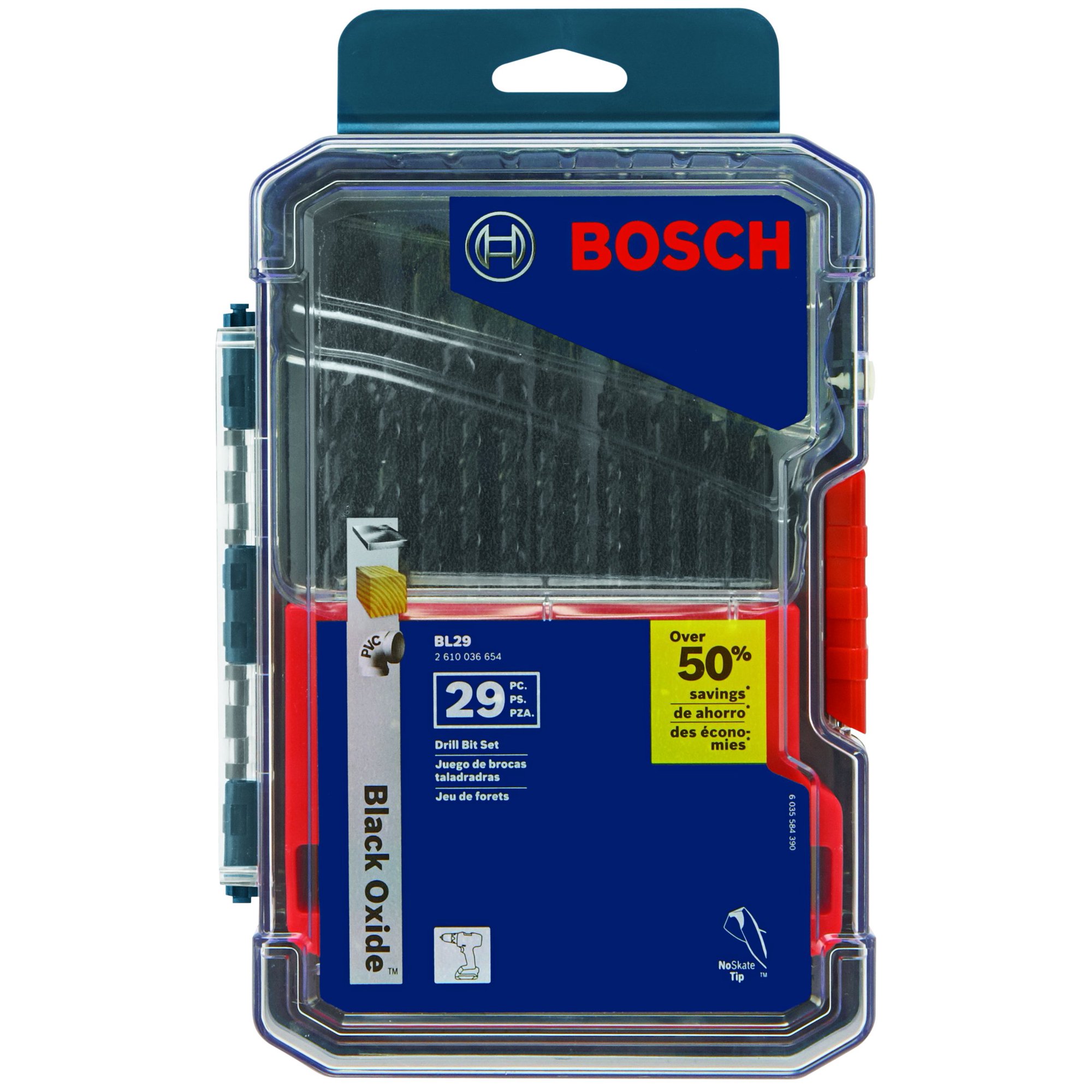 Juego De Brocas Bosch Bl29 De 29 Piezas De Óxido Negro Con Funda