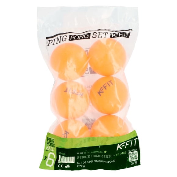 Pelota ping pong ttb 100*40+ x6 naranja