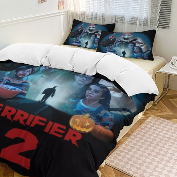 x570 Terrifier 3-Piece Bedding Set Warm And Comfortable Soft Duvet Cover Bed Set with 1 Duvet Cover And 2 Pillowcases for Bedroom b570