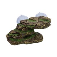 Ioensy - Adorno De Resina Para Acuario Con Forma De Tortuga Trepadora, Para Tritones, Tortugas, Ranas, Color Verde Y Marrón