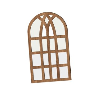 Magideal - Espejo De Ventana Arqueado, Espejo De Pared De Estilo Rústico Con Arco, Espejo De Tocador De Acrílico Con Marco De Madera, Espejo De Pared Arqueado Pa Marrón