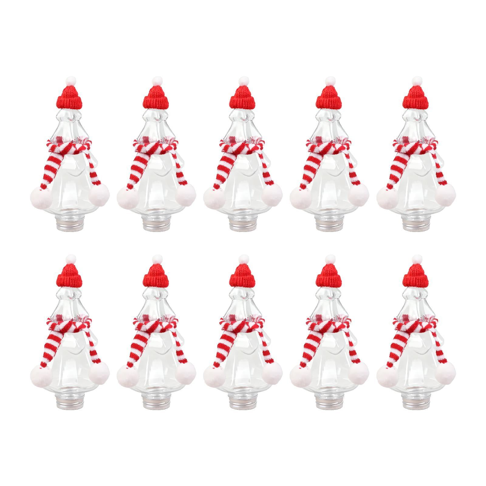 Magideal - 10 Botellas Navideñas Para Zumo, Botellas Multiusos Para Bebidas, Ideales Como Obsequios Para Fiestas Navideñas. Incluyen Bufanda Y Gorro Para Té Con