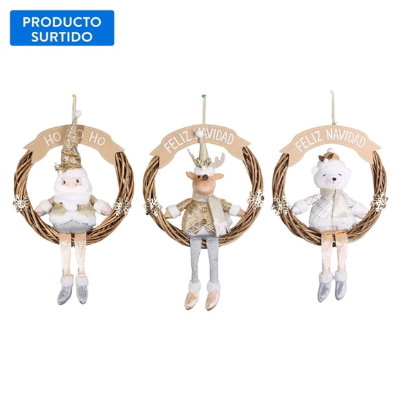 Corona para puerta navidad 1u, producto surtido