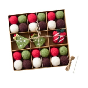 Magideal - Kit De Guirnalda De Bolas De Fieltro De Navidad Diy Decoración Navideña Adornos Navideños Colgantes Decoración Navideña Para Habitación De Niños Puert Arbol De Navidad