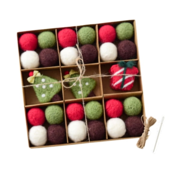 Kit de Guirnalda de Bolas de Fieltro de Navidad DIY Decoración Navideña Adornos Navideños Colgantes Decoración Navideña para Habitación de Niños Puert Arbol de navidad
