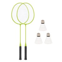 Ioensy - 2 Raquetas De Bádminton Con 3 Bolas De Nailon, Raquetas De Bádminton De Entrenamiento Familiar, Verde