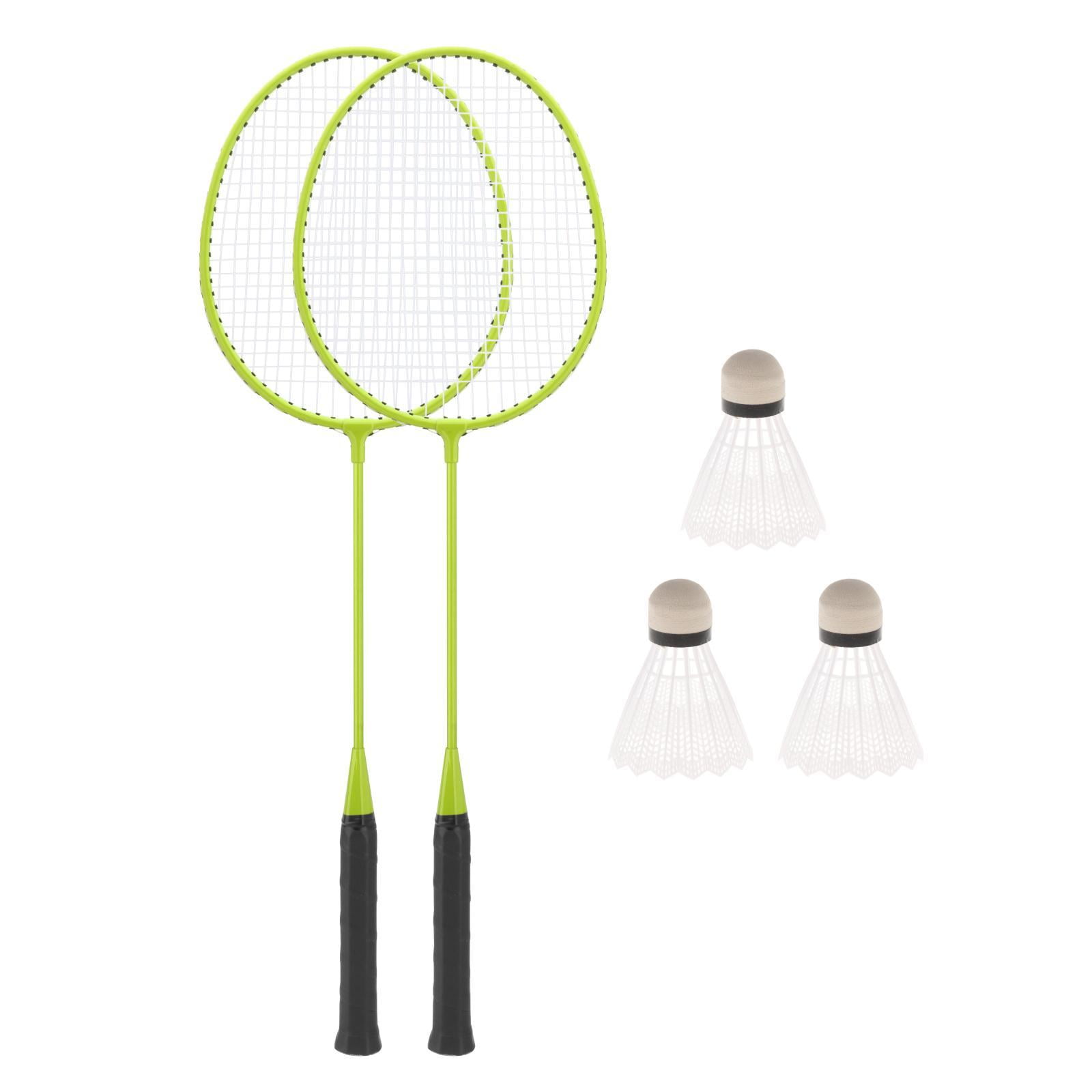 Ioensy - 2 Raquetas De Bádminton Con 3 Bolas De Nailon, Raquetas De Bádminton De Entrenamiento Familiar, Verde