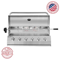 Kinggrill - Parrilla A Gas Empotrada 6 Quemadores + Spiedo Con Motor