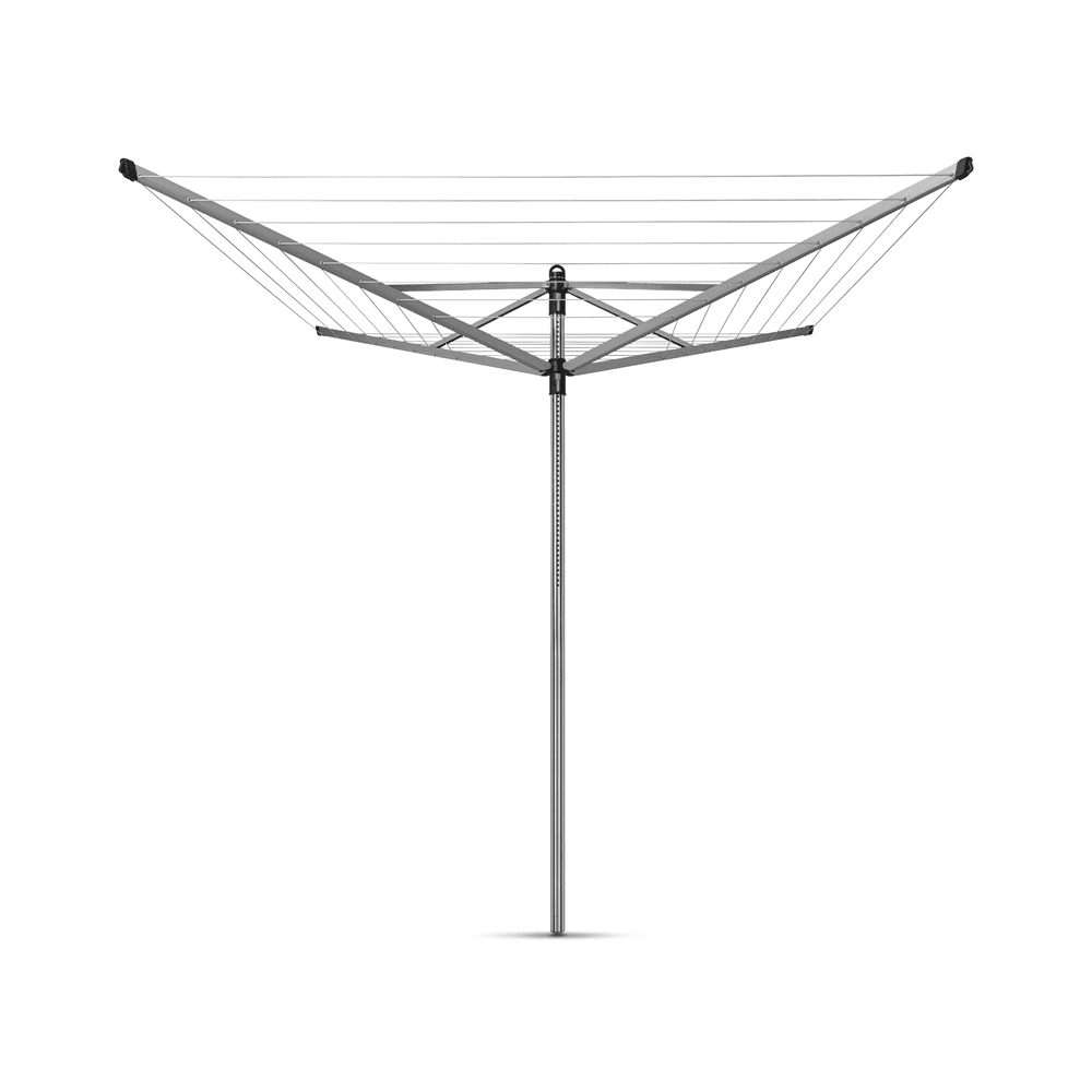 Brabantia - Tendedero Paraguas Rotatorio Lift-o-matic 40 Mt + Soporte Jardín Metallic Grey