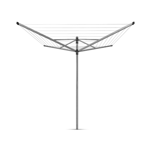 Brabantia - Tendedero Paraguas Rotatorio Lift-O-Matic 40 Mt + Soporte Jardín Metallic Grey