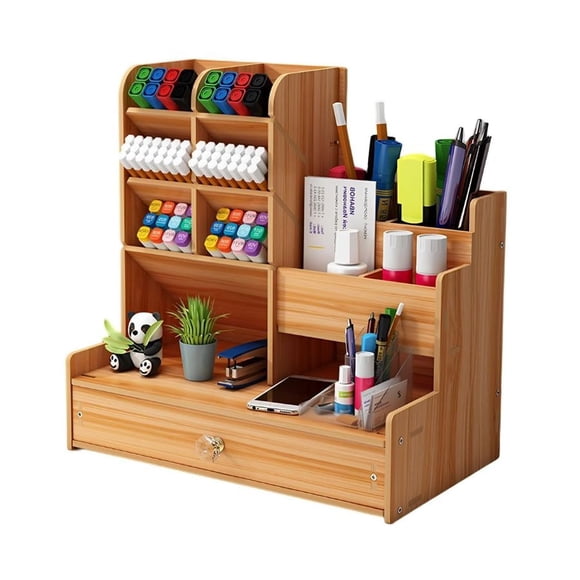 Organizador Escritorio Madera Multifuncional Cajón Oficina