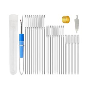 Bothyi - Agujas De Coser De Ojo Grande, Agujas Para Acolchar A Mano, Desgarrador De Costura Para Coser, Color Blanco