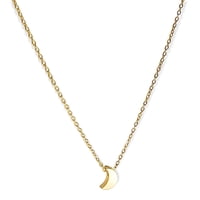 Elbauldejuma - Cadena Colgante Luna Minimalista Chapada En Oro 18K