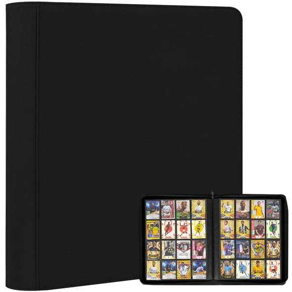 Carpeta de cartas SKYHJK 1024 bolsillos, cuero PU negro