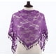 thumbnail image 1 of suxuMhao Pañuelo Triangular de Encaje, Decoración, 55x18in 1 Pieza Morado, Bandana de Encaje, Bandana Transparente con Borlas, Pañuelo Triangular Floral, Pañuelo Suave y Transpirable con Detalles, 1 of 4