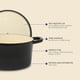 thumbnail image 4 of Oven holandés Crock-Pot Artisan, 7 litros, redondo, hierro fundido negro con tapa, 4 of 7