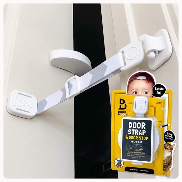 Cerradura y tope de puerta para gatos a prueba de niños Door Buddy