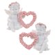 thumbnail image 5 of 2x Lindas Figuras De Querubines Con Rosas Rosadas Figura De ángel De Boda Conmemorativa, 5 of 5