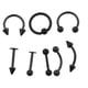 thumbnail image 2 of 8 Piezas Nariz Lengua de labios Ceja Tragus Piercing Body Jewelry 16g Negro, 2 of 5