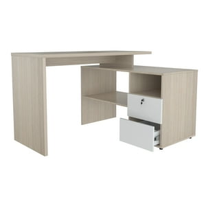Inval - Escritorio 2 Cajones Arena Blanco 74X120X100Cm Et5315