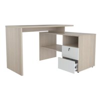 Inval - Escritorio 2 Cajones Arena Blanco 74X120X100Cm Et5315