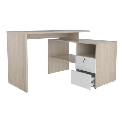 Inval - Escritorio 2 Cajones Arena Blanco 74X120X100Cm Et5315