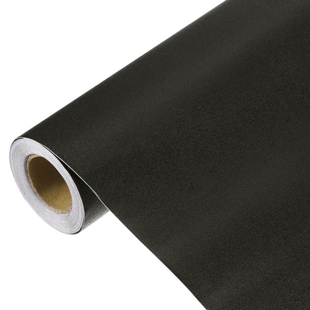 Uxcell Papel Tapiz Despegable y Pegajoso Papel Tapiz Papel de Contacto Color Sólido Vinilo Autoadhesivo Papel de Pared Decorativo Negro 197"x15.7"