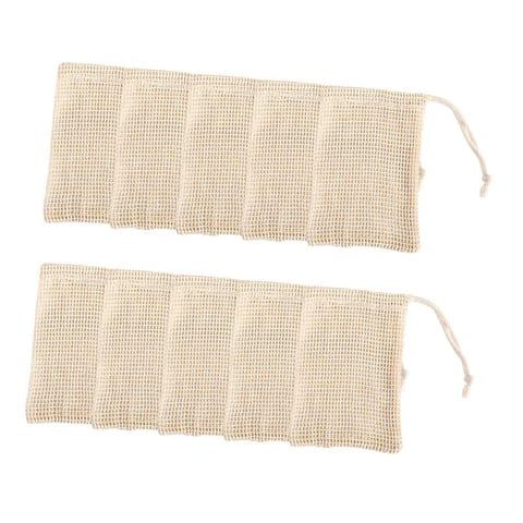 Ioensy - 10X Bolsa De Jabón Bolsa De Malla Para Jabón Red De Espuma Para Jabón Exfoliante Viaje Sin Cuentas