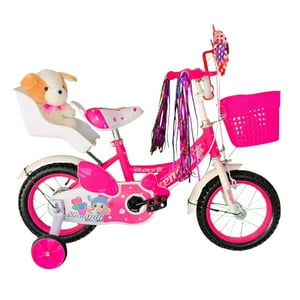 Vipnetwork - Bicicleta Aro 12 Infantil Con Peluchero Rosado Shengdi