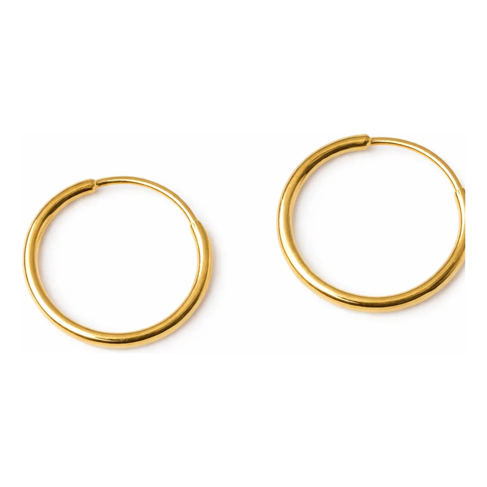 Jireh Joyas - Aros Argolla Tubo 8mm Oro 18k 1.15gr Mujer Niñas Clásicas Dorado