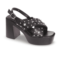 Sandalia Tacón Negro Vía Franca