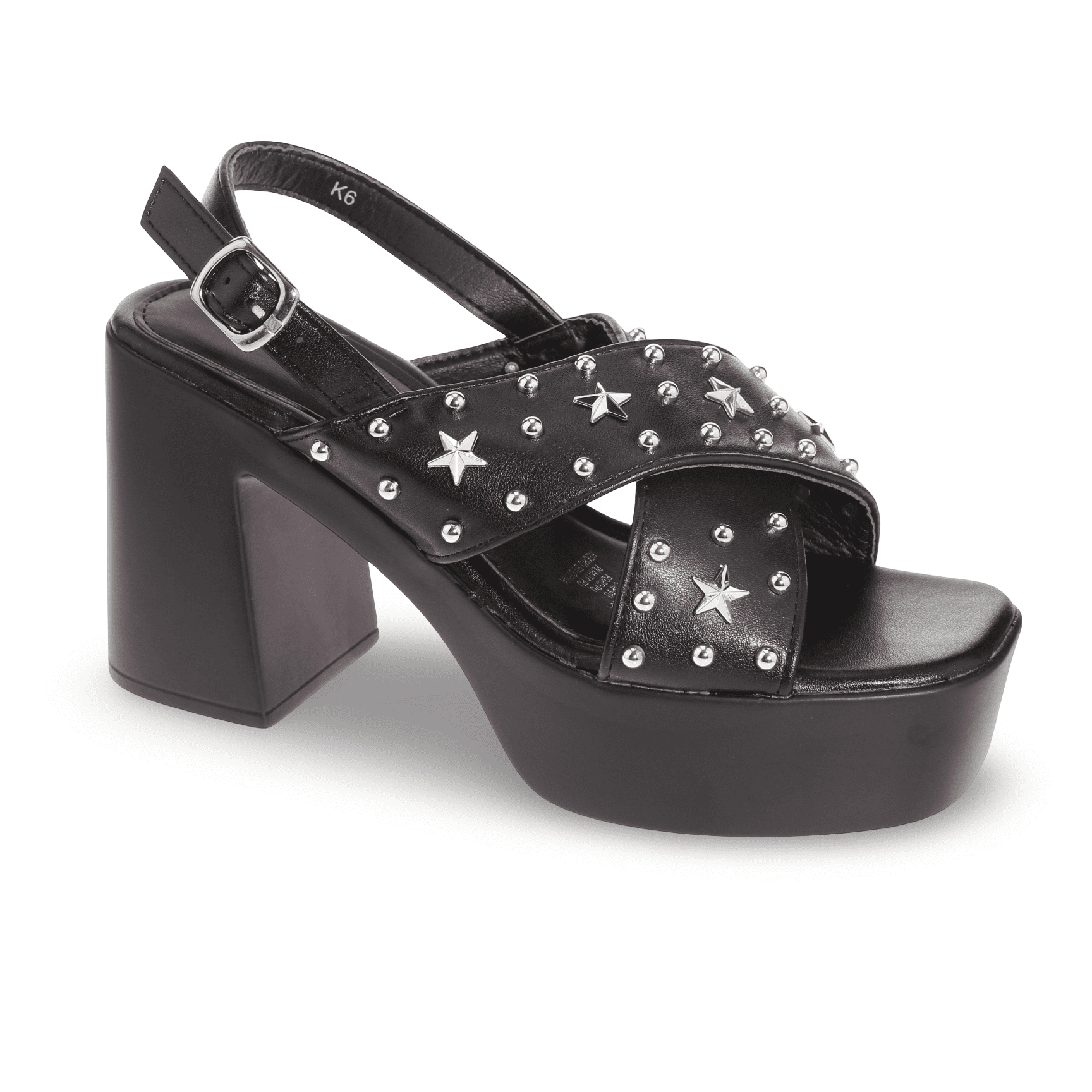 Sandalia Tacón Negro Vía Franca