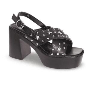 Sandalia Tacón Negro Vía Franca