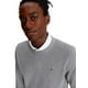 thumbnail image 2 of Jersey Tommy Hilfiger liso con cuello redondo para hombre, gris, HTR, talla L, 2 of 3