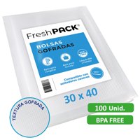 Freshpack - 100 Bolsas Sellado Al Vacío Gofradas 30X40 Cms 80 Micras