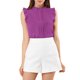 thumbnail image 1 of INSPIRE CHIC Blusas de Trabajo sin Mangas para Mujer con Volantes y Pliegues Chic Fucsia XS, 1 of 7