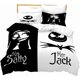 thumbnail image 1 of Nightmare Before Christmas Duvet Cover Sets Jack and Sally Valentine's Day Rose Decor 100% Microfibe Bedding Set with Pillow Shams, 1 of 3