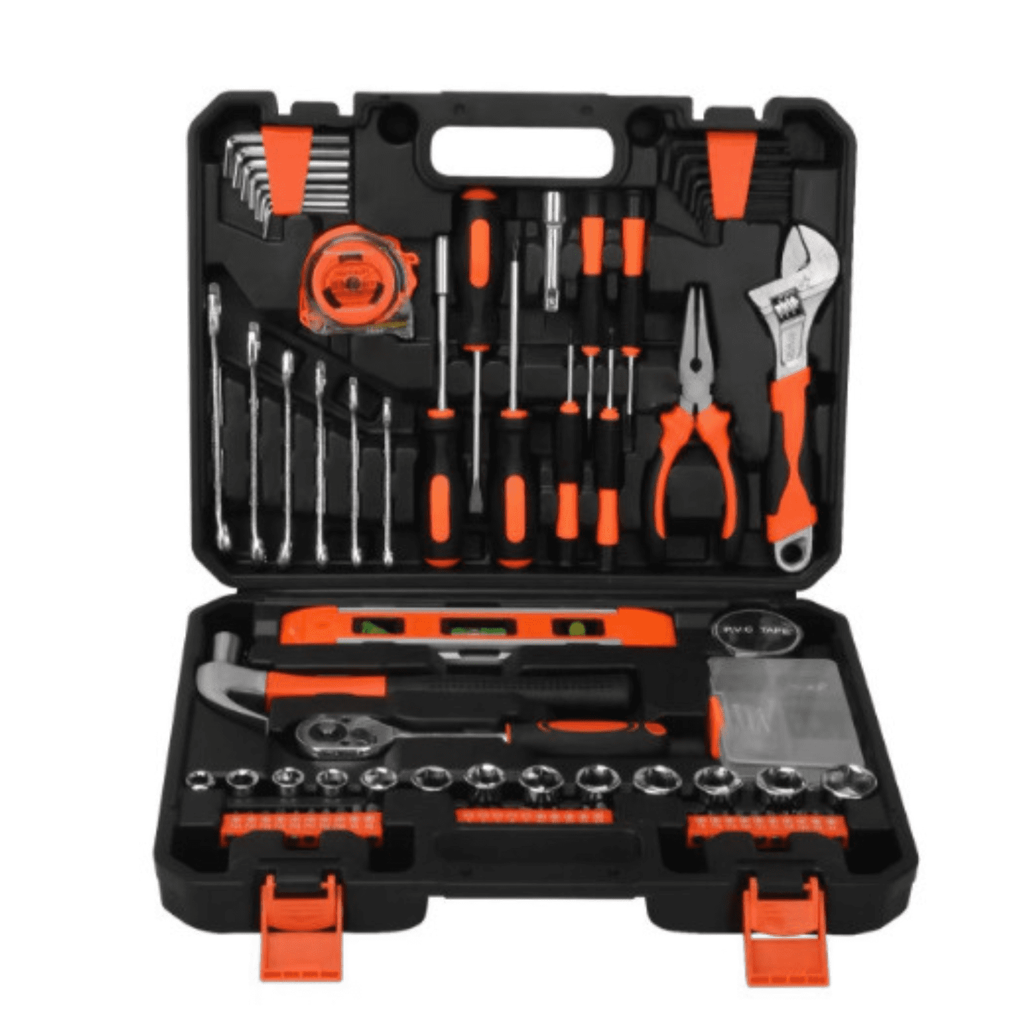 Genérico - Kit Caja De Herramienta Profesional Multiusos 100 Piezas Naranja