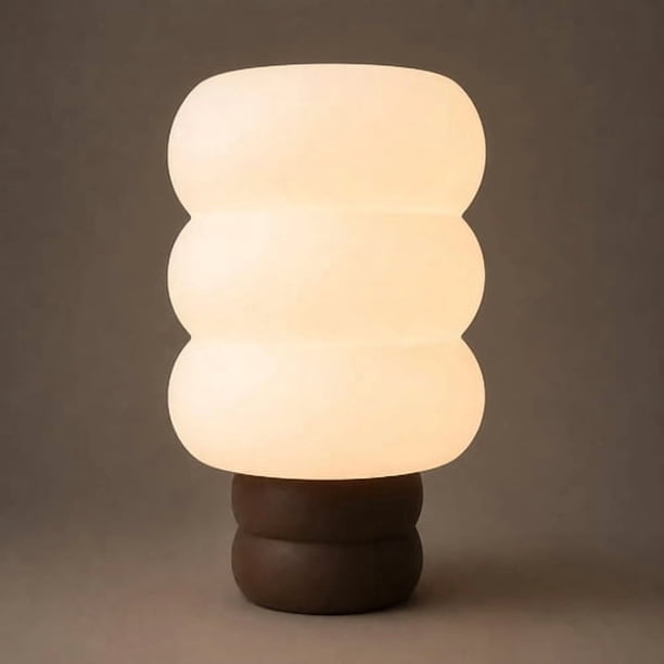 Lámpara de Mesa Velador SLVJE Cloud E27 Impresa en 3D 25 cm Chocolate + Ampolleta