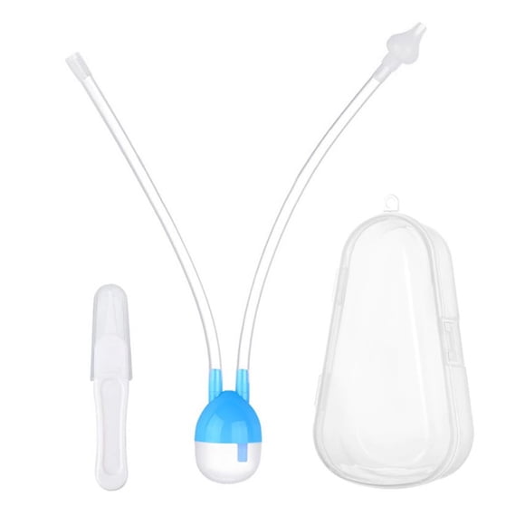 Aspirador Nasal De Silicona Succión Limpiador De Nariz Bebe Celeste + caja