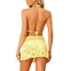 thumbnail image 3 of INSPIRE CHIC Conjunto de Cobertura de Ganchillo Bohemio para Mujer, Top sin Mangas con Aberturas y Mini Falda a Juego para Vacaciones en la Playa, L Amarillo, 3 of 6