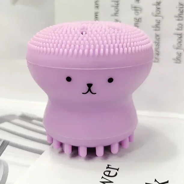 1pc Octopus Silicone Facial Cleansing Brush Makeup Removal Massage Brush Portable Soft Sponge Facial Cleanser Deep Pore Cleaning