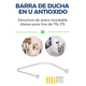thumbnail image 2 of Barra de Ducha y Tina en U 70x165 cm de Acero Inoxidable con Máxima Durabilidad y Antiderrame, 2 of 10