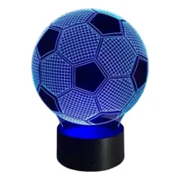 Lelumania - Lampara Ilusion 3D Pelota De Fútbol De 7 Colores, Base Touch