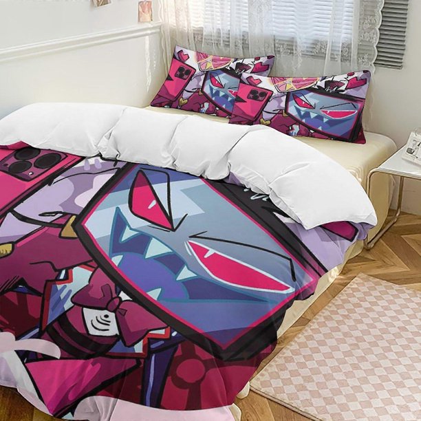 Hazbin Hotel3-Piece Twin Bed Set - Includes Single Comforter And Pillowcases Bedding - Fade Resistant Microfiber