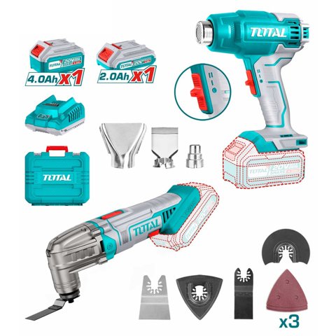 Kit Pistola De Calor Y Multiuso Inalámbrico 20V Total