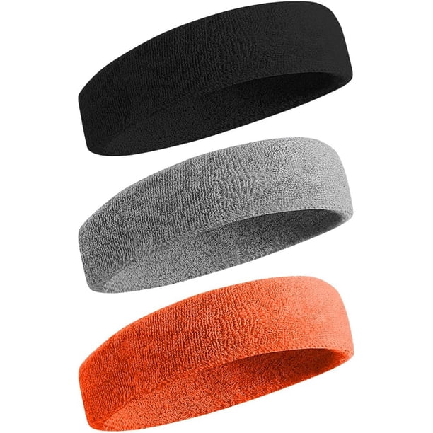 Paquete De 3 Bandas Deportivas Para El Sudor Para Hombres Y Mujeres. Banda De Algodón Absorbente De Humedad Para Tenis, Baloncesto, Correr, Gimnasio Y Hacer Ejercicio.