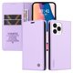 thumbnail image 3 of Funda Billetera de Cuero para iPhone 14 Pro Max con Tarjetero y Soporte - Tapa Magnética Morado, 3 of 6